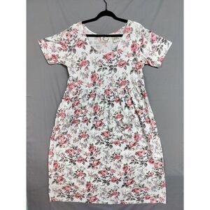 Vintage Erika Floral Large Dress Tea Length draw waist pockets cottagecore